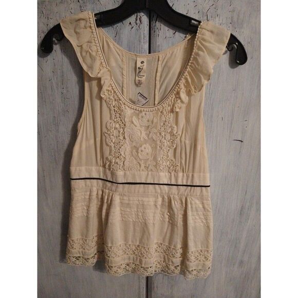 Floreal 100% lace sleeveless top Sz 2 vintage y2k - Picture 2 of 9